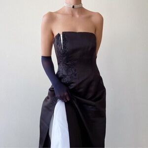 Michaelangelo Strapless Satin Evening Gown with Matching Wrap Excellent Size 2
